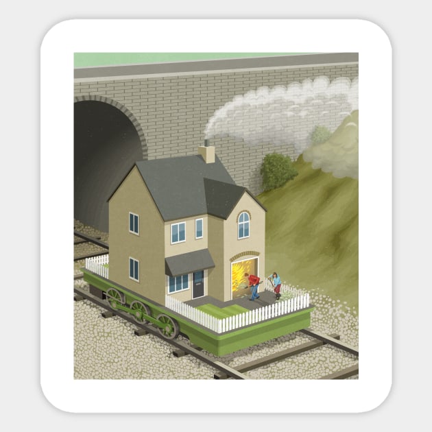 House Train Sticker by John Holcroft